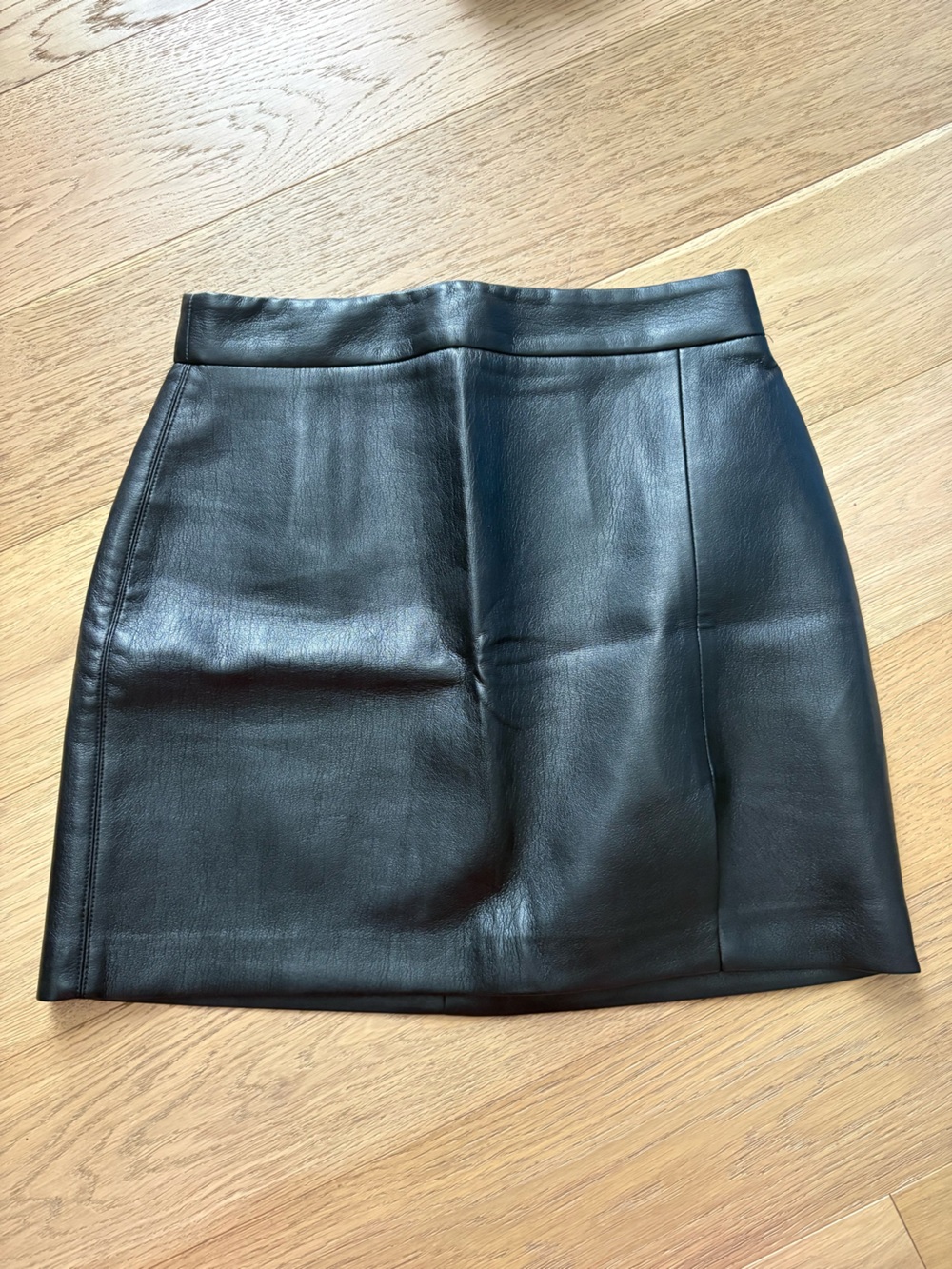 Wilfred Black Faux Leather Mini Skirt